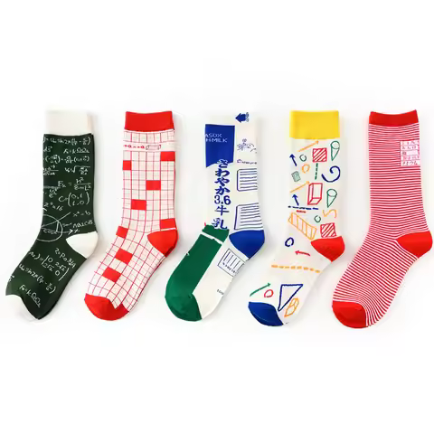 New Mathematical graphics Men Women Crew Socks Happy Sock Casual Harajuku Dress Business Designer Br