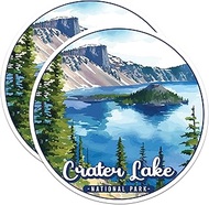 (2 Pack) Crater Lake National Park Bumper Sticker - US National Park - Choose from 63 Parks - 5" On 