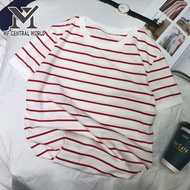 WF เสื้อยืดผู้ชาย เสื้อยืด เสื้อผ้าแฟชั่นผู้ชาย เสื้อยืดแขนสั้น เสื้อยืดลายทาง เสื้อยืดคอกลม เสื้อยื