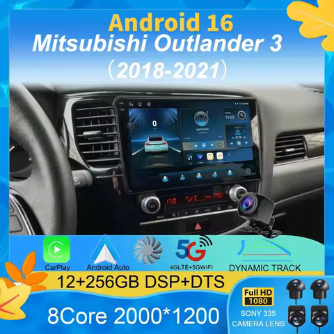 Android 16 Car Radio For Mitsubishi Outlander 3 III GF0W GG0W 2018 - 2021 Multimedia Video Player Na