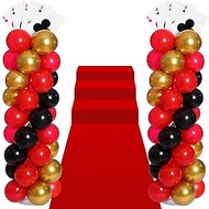 Gejoy Adjustable Casino Balloon Column Stand Kit Includes 8 Pcs Jumbo Poker Cards 100 Pcs Red Black 