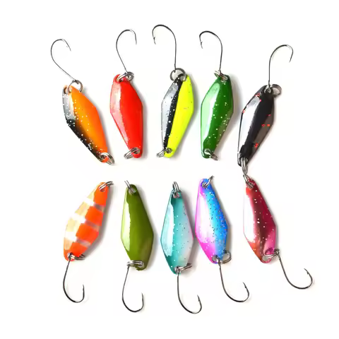 TOMA Fishing Spoons Metal Trout Lures 5pcs 2.2g 2.5g 3g 4.5g 5g Small Hard Bait Sequins Spinner Fish