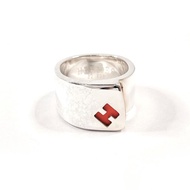 【日本直送 二手美品】10號 HERMES 戒指指環 糖果係列 925銀  સில்வர்/橘色 配飾