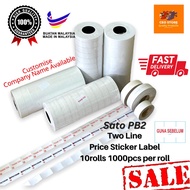Label Stickers Sato 1000pcs 10rolls PB2 2Line Label Price Label Labeller Label Sticker Price Sticker