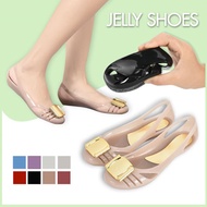 Jelly shoes     Square buckle jelly shoes Baotou hollow beach flat womens shoes