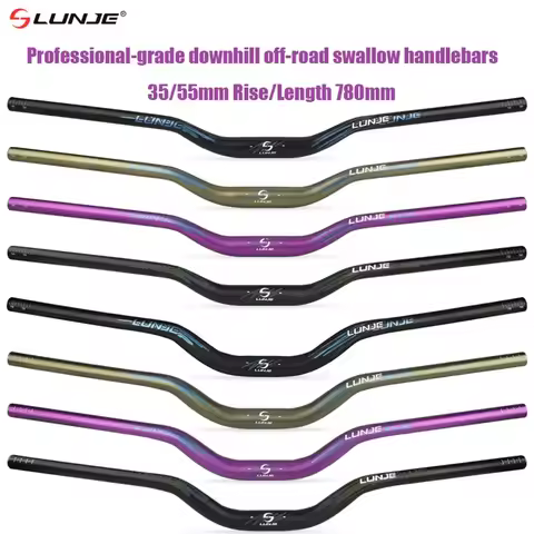 LUNJE Mountain Bike Handlebar Dayan Speed Drop Off Road 35/55 High 780mm Reflective Label,Suitable f