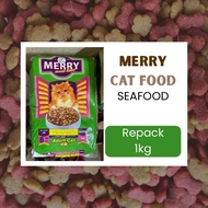 [Repack] 1kg, 2kg Merry Makanan Kucing / Cat Food Seafood
