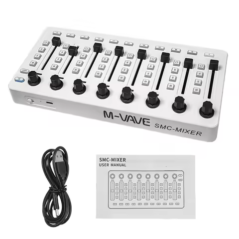 M-VAVE SMC-Mixer Wireless MIDI Controller, 43 Buttons 8 Faders 8 Knobs, Portable DAW Controller for 