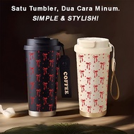 Tumbler Coquette Ribbon 500ml Stainless Steel 316 Portable Drinking Bottle Simple Stylish & Aestheti