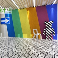 Custom wallpaper mural Rainbow Cement Wall Internet Celebrity Check in Company Live Dance Studio Tra