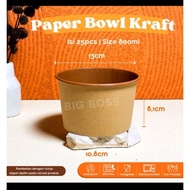Paper bowl 800ml craft without lid