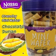 Nassa Mini Wafer Durian Chocolate / Crunchy Mini Wafer Roll Durian With Durian Chocolate Filling