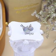 ER9 Labradorite Natural Gem Genuine Earrings Can Be Sized | Buy Free Leather Box And Accessories