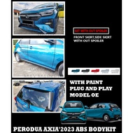 PERODUA AXIA'2023 ABS FULL SET BODYKIT OE FRONT SKIRT/SIDE SKIRT/SPOILER WITH PAINT