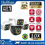 HEBIAN NEW 12MP 8K 3 Lens 10x Optical Zoom Waterproof Outdoor CCTV WIFI Phone Connection IP Camera P