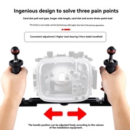 TECHCHIP-Underwater Camera Tray Stabilizer Dual Handle Rig Underwater Tray Stabilizer Housing Bracke