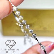 ［Real Moissanite］Can Pass Diamond Test 18K Gold Nine Stone Row Diamond Bracelet MB002 Moissanite Bra