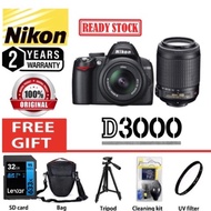 Nikon D3000 18-55mm VR + 55-200mm twin lens full set original (2 years warranty)