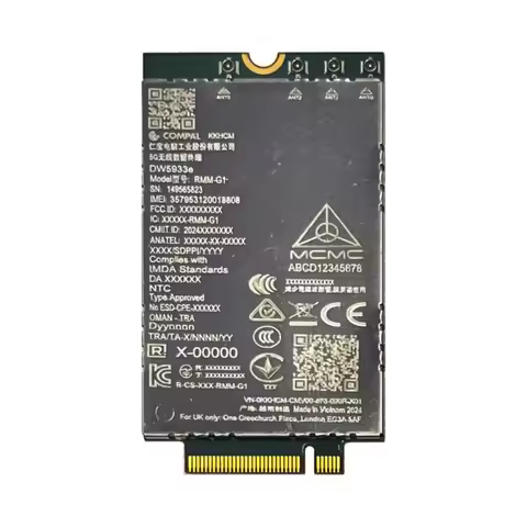 RMM-G1 DW5933E 5G Sub-6GHz Wireless Mobile Modem PCIE 3.0 GNSS LTE Cat19 Module WWAN Card For Pro 13
