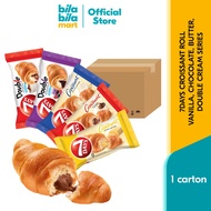 [1 CARTON@30pc] 7DAYS Croissant Roll with Cream Filling Butter Cream, Chocolate, Vanilla, Choc+Vanil