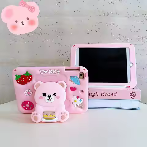 3D Cartoon Cake Bear Stand Tablet Case For Samsung Galaxy Tab T 290 295 297A7 Lite A9 8.7 X110 X115 