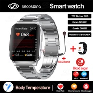 ECG Watches Smart TTP 24-hour ECG Monitoring Smart Watch Men Blood Pressure Monitor Blood Sugar Heart Rate BodyTemperature Watch