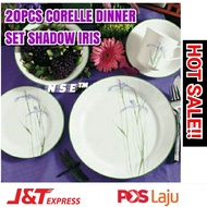 ORIGINAL 20PCS CORELLE DINNER SET SHADOW IRIS / SET PINGGAN CAWAN KACA CORELLE