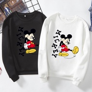 S-3XL Plus Size Women's Mickey Mouse Long Sleeve Plus Velvet Thickening T-shirt Lengan Panjang Baju Sejuk Perempuan Wanita