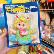 Vintage Little Angel Drawstring Music Box Showa Toy Nostalgic 80s Music Box Drawstring Music Box