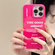 Good case Candy Soild Color Jelly Soft TPU กรณีโทรศัพท์สำหรับ iPhone 11 12 13 14 Pro Max iPhone XR 7 8 Plus X XS Max SE 2020 Fashion English Letters Good day Pattern Back Cover