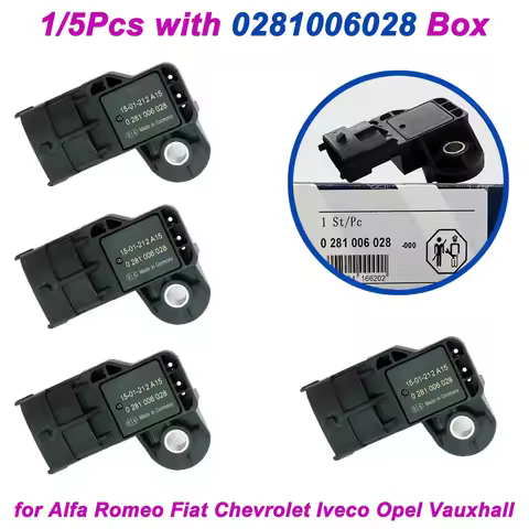 New 1/5Pcs Intake Pressure Sensor for Alfa Romeo Fiat Chevrolet Iveco Opel Vauxhall OE 0281006028 02