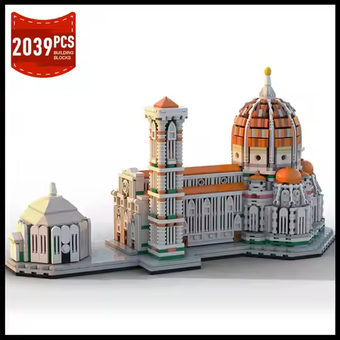 Moc City Architecture Cathedral of Florence Bell Tower Model Building Blocks Landmark MOC-183760 Con