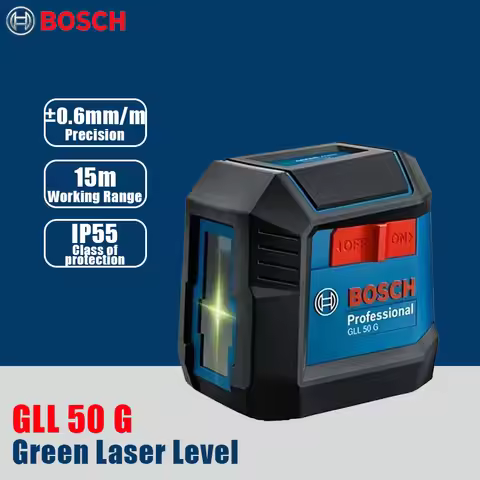 Bosch GLL 50 G Green 2 Lines Laser Level 15M High Precision Horizontal & Vertical Cross Laser Level 