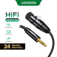 UGREEN XLR to 3.5mm Microphone Audio HiFi Cable XLR Female to Mini Jack Aux Mic Cord for Camcorders 