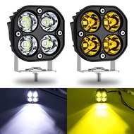 2PCS Offroad LED Driving Lights 4x4 Pods Motorcycle 3 Inch 40W 4WD Dual Color Lemon and white