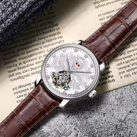 Zodiac Dragon Successful People Has Beautiful Dragon Automatic Watch Stainless Steel Tourbillon Wate