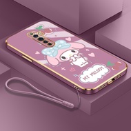 Cute Cartoon Melody TPU Plating Phone Case Compatible For OPPO Reno2 F Reno 2 Reno2 Z Reno Z Casing Soft Silicone Case Lens Back Cover