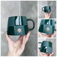 Starbucks Cup 2021 Christmas Limited Edition Classic Dark Green Checkered Goddess Bronze Medal Ceramic Cup Mug Water Cup