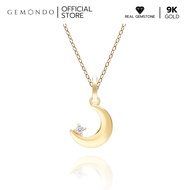Gemondo จี้ทองคำ 9K ประดับเพชร สัญลักษณ์พระจันทร์ครึ่งเสี้ยว (ไม่รวมสร้อย) Lucky Symbol