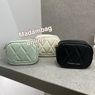 Charles & Keith Arwen Quilted Mini Bag Shoulder Small Leaves