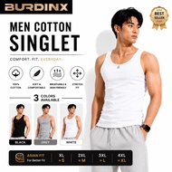 BURDINX Men Cotton Singlet Sleeveless Tank Top | Lightweight Breathable Vest