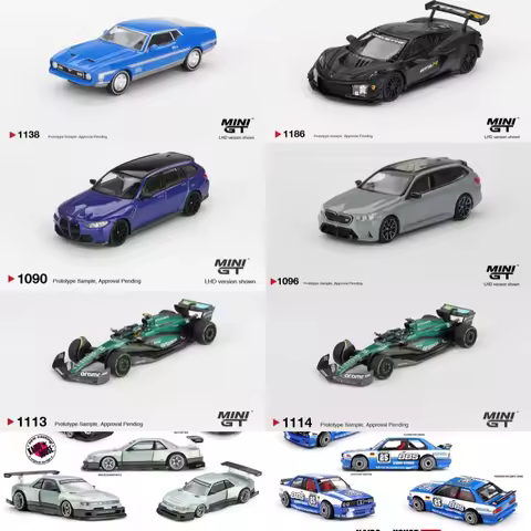 MINI GT 1:64 Z06 GT3.R Mustang Mach 1 M5 Touring (G99) AMR24 #14 KAIDO WORKS Silvia S13-R M3 Diecast