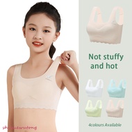 【Ready Stock】Ice Silk Seamless Girls Underwear Developmental Vest for Girls 8-16Junior High School P