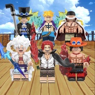 OP Shanks Ace Sabo Custom Minifigures Marco White Beard Luffy Anime Bricks Assembled Building Blocks