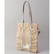 Japanese Niche Transparent Mesh Ruffled Shoulder Bag Underarm Embroidered Letter Drawstring Womens B