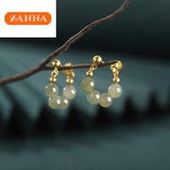 916 original gold Hetian jade earring for women gift