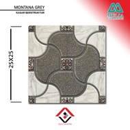 keramik lantai kamar mandi 25x25 - motif dekoratif bunga - mulia montana grey