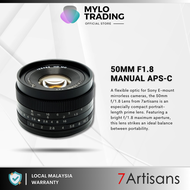 ( MY ) 7artisans 50MM F1.8 Manual Lens APS-C For Sony E Mount Canon Eos M Fujifilm FX Panasonic Olympus Micro 4/3