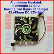 DIY Aluminum Heatsink Cooler IC CPU 49x49x12 mm DC 12V-24V Mini Cooling Fan Cooling Fan Heatsink CPU