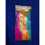 12pcs Colored Plastic Spatulas Gado Gado Sambal Dough Polishing/s